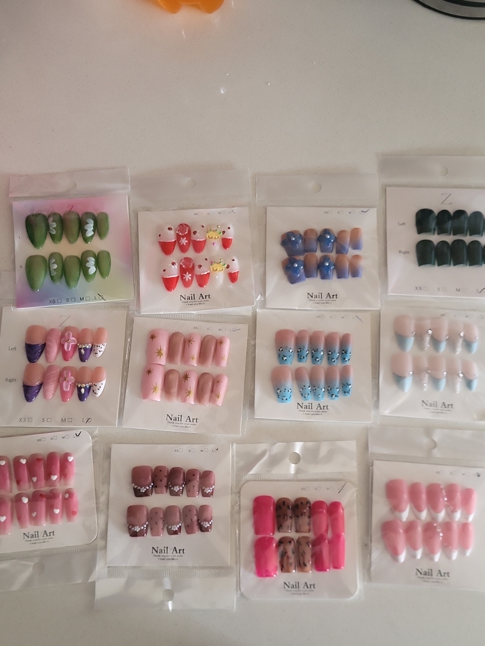 Assorted Pink and Blue  Press-On Nail Set - Nail Art